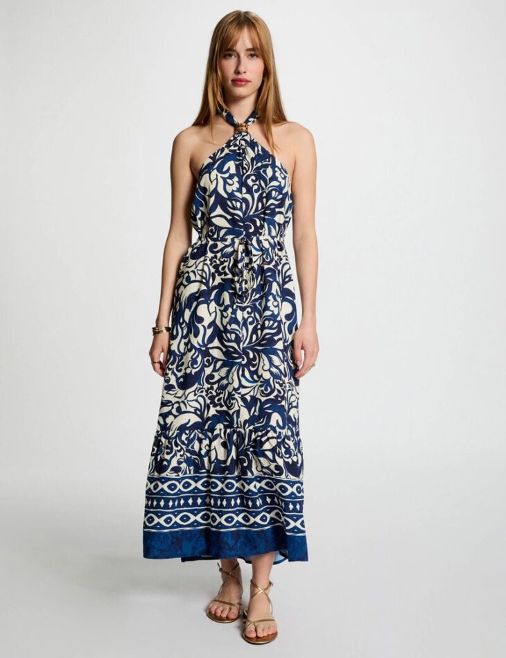 VESTIDO LARGO RECTO ESTAMPADO - Imagen 3