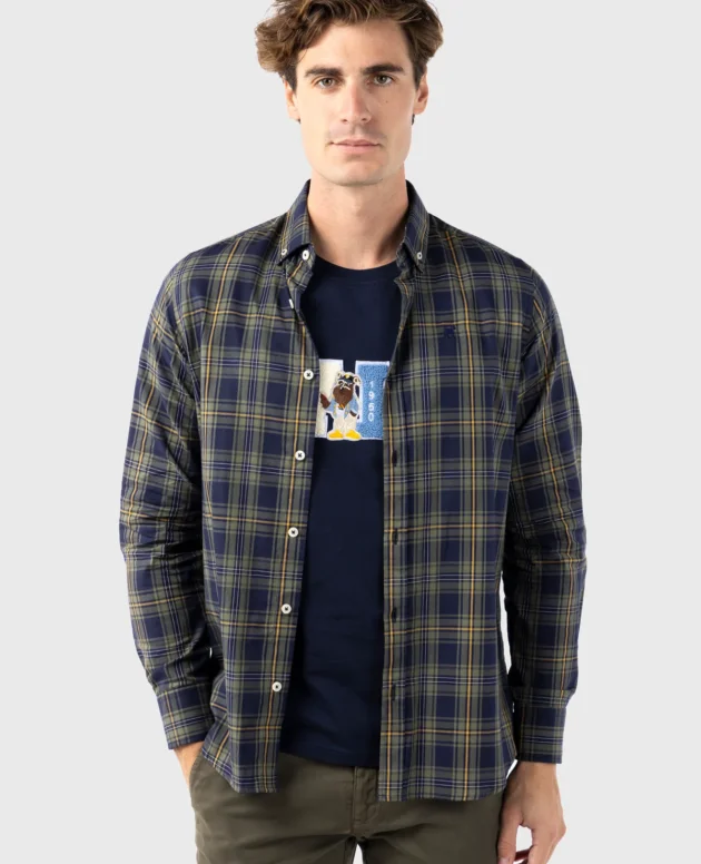 CAMISA TARTÁN MARINO KHAKI