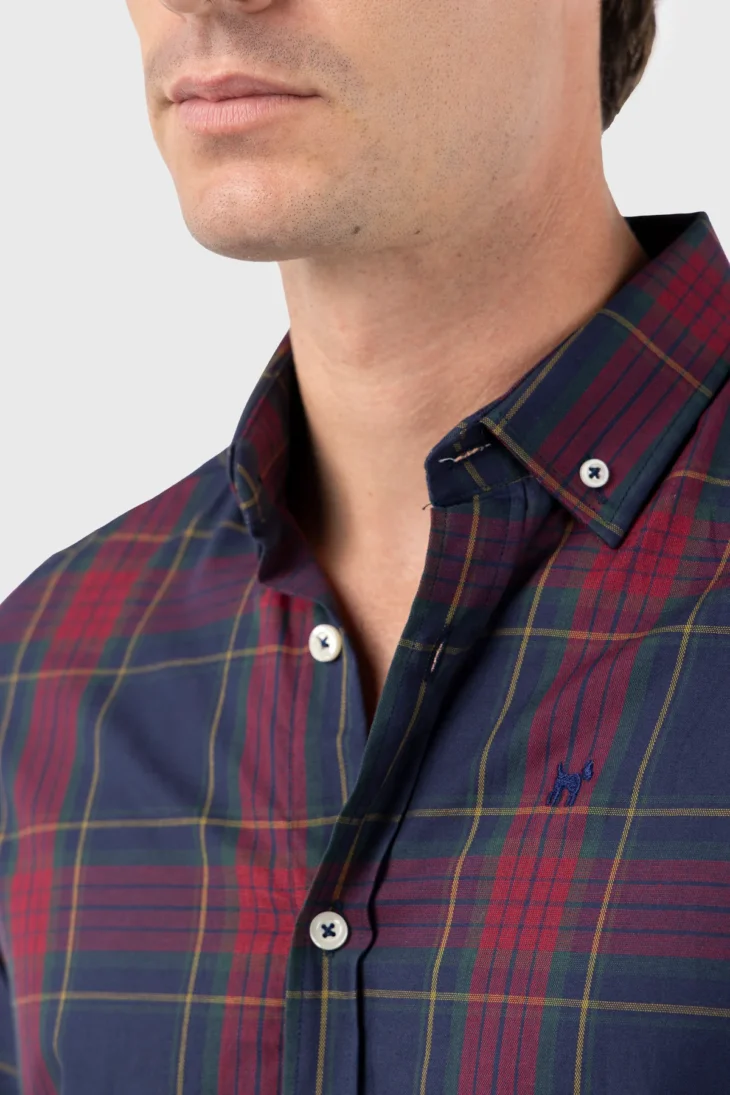 CAMISA TARTÁN MARINO ROJO - Imagen 2