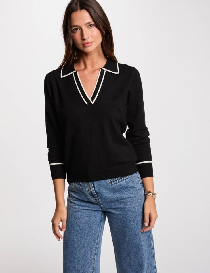 JERSEY CUELLO POLO NEGRO
