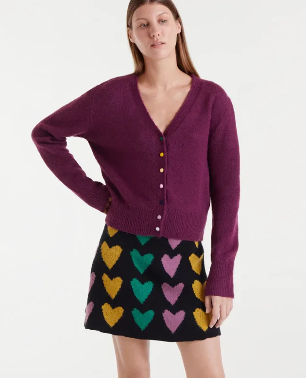 CARDIGAN DE PUNTO BURDEOS