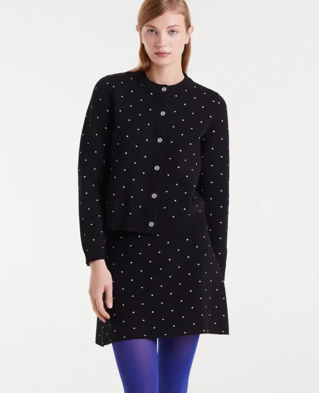 CARDIGAN JACQUARD CON MINI PUNTOS