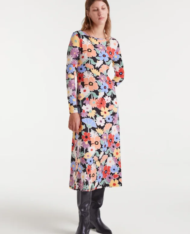 VESTIDO MIDI CON ESTAMPADO HAMPTON