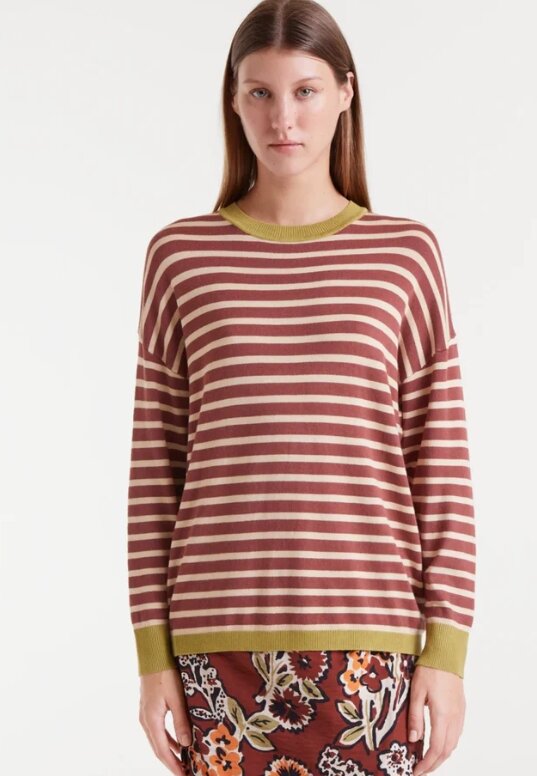 JERSEY PUNTO RAYAS MARRON Y BEIGE