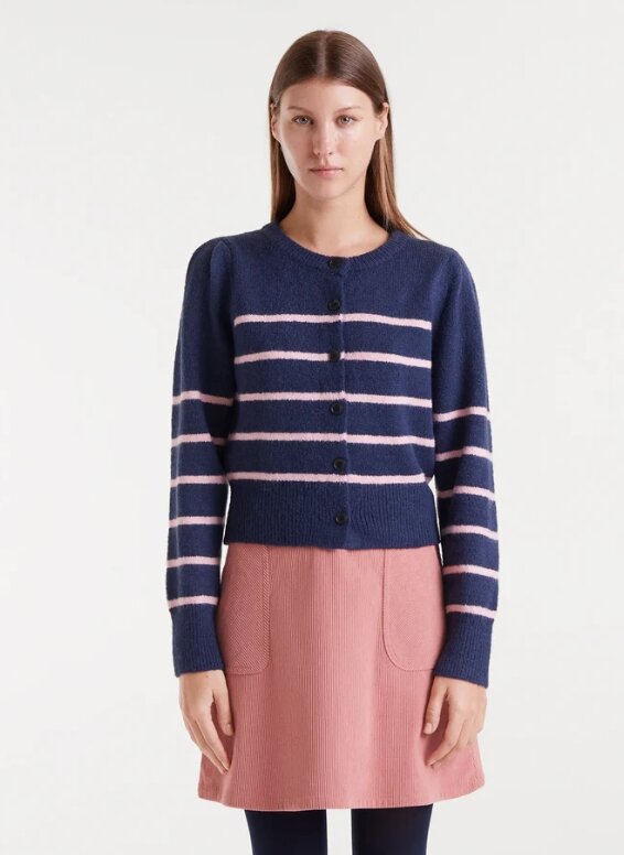 CARDIGAN PUNTOS RAYAS MARINERA