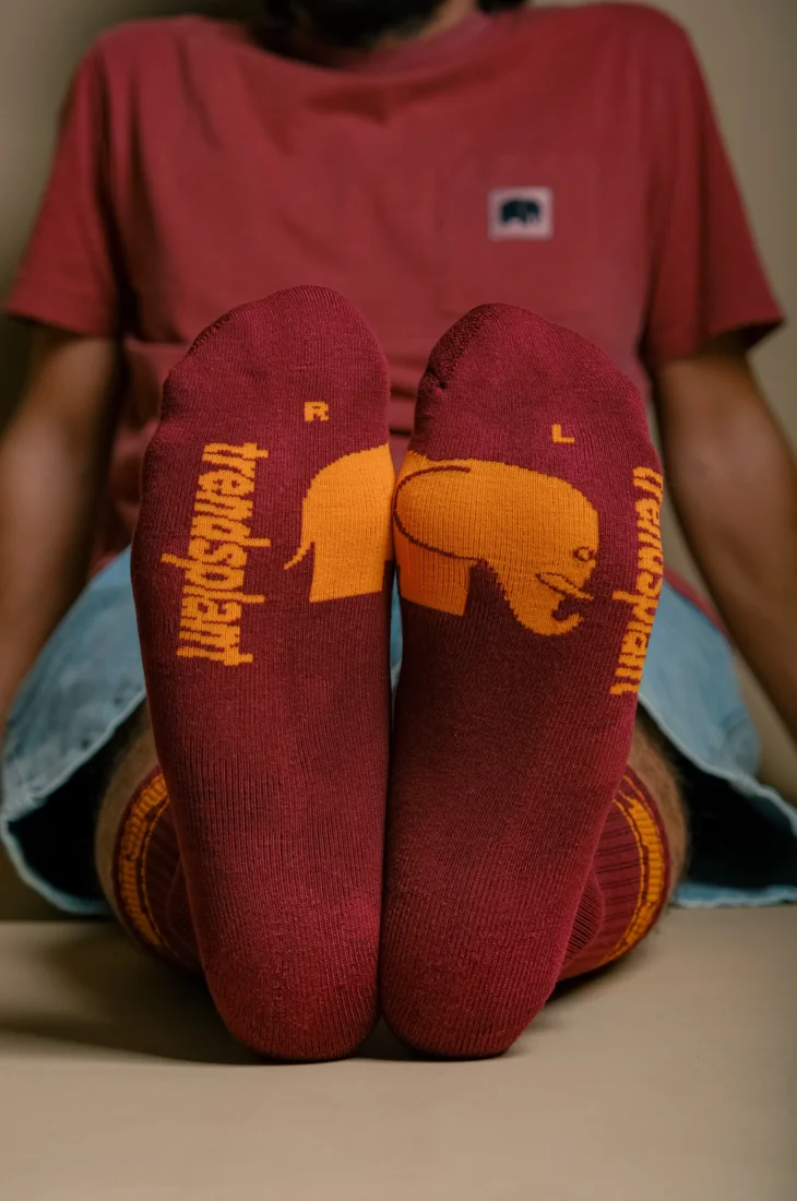 CALCETINES DEPORTIVOS ALGODON BURGUNDY - Imagen 2