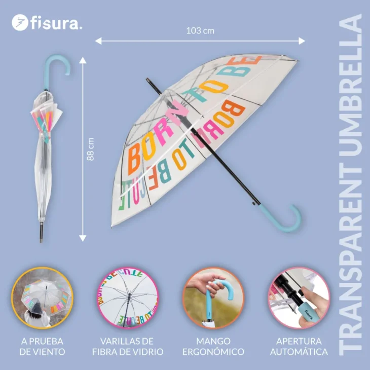 PARAGUAS TRANSPARENTE BORN - Imagen 2