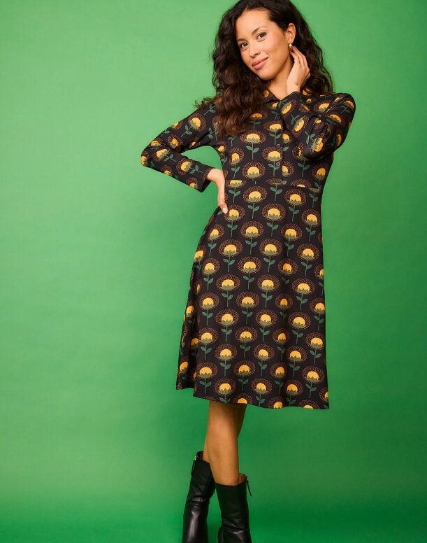 VESTIDO CORTO DUENDE FLOR AMARILLA