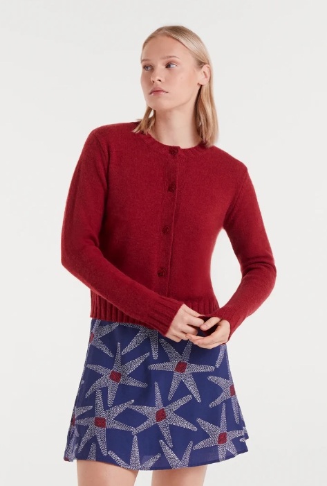 CARDIGAN DE PUNTO ROJO
