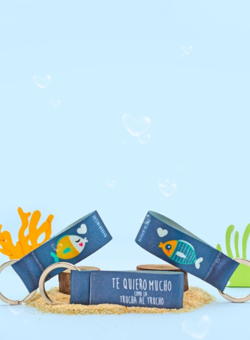 2 LLAVEROS TE QUIERO MUCHO COMO LA TRUCHA AL TRUCHO