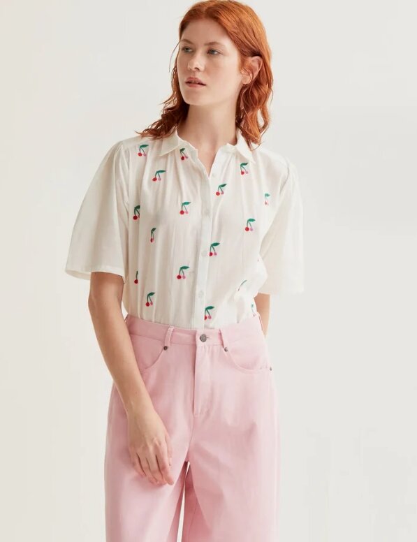 CAMISA EHITE CHERRIES