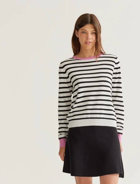 JERSEY DE PUNTO CON ESTAMPADO RAYAS NEGRAS Y BLANCAS