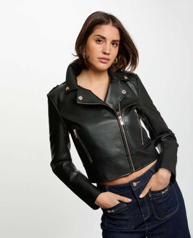 CAZADORA CORTA CUERO SINTETICO