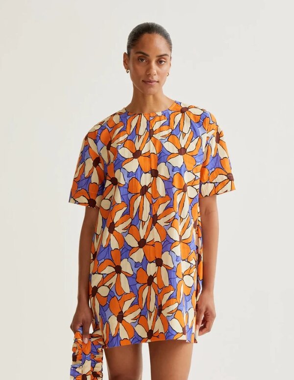 VESTIDO CORTO CON ESTAMPADO MARIGOLD