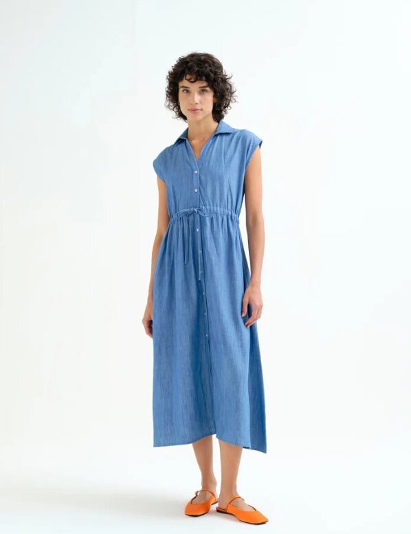 VESTIDO MIDI VAQUERO 100% ALGODON