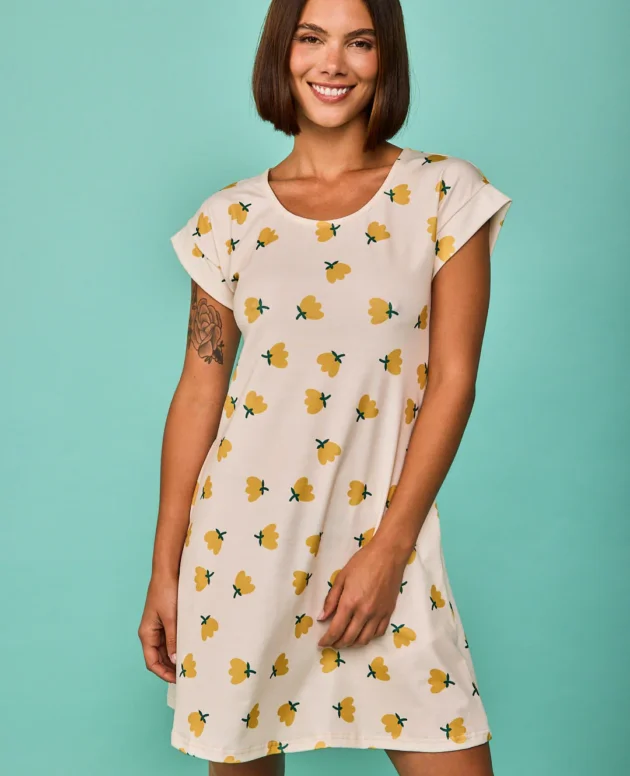 VESTIDO CORTO LUANCO AMARILLO