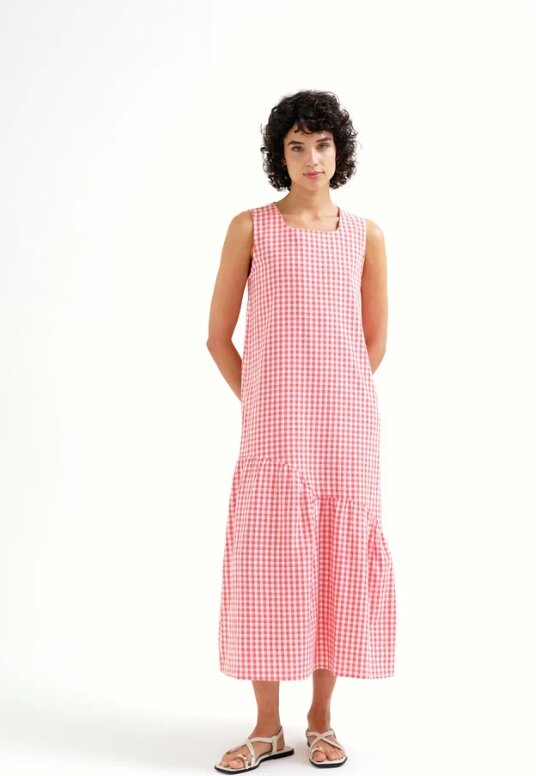 VESTIDO MIDI CUADROS VICHY