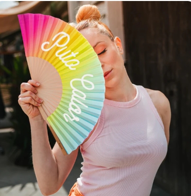 ABANICO PUTO CALOR ARCO IRIS