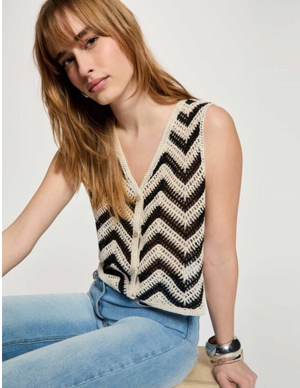 CARDIGAN CUELLO V SIN MANGAS