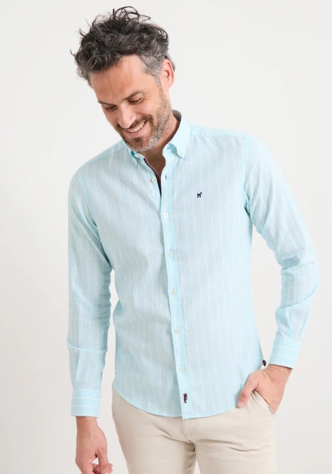 CAMISA RAYAS FINA LINO
