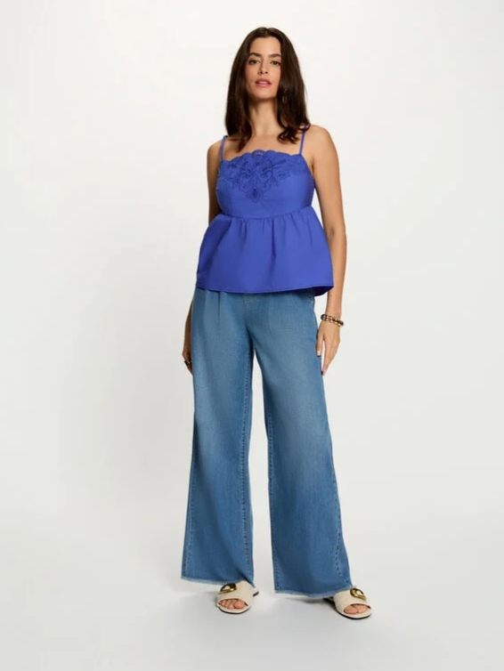 JEAN ANCHO DE TIRO ALTO DENIM