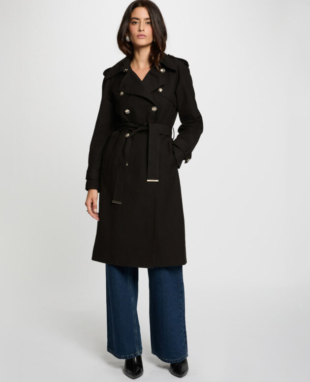 TRENCH LARGO CON CINTURON NEGRO