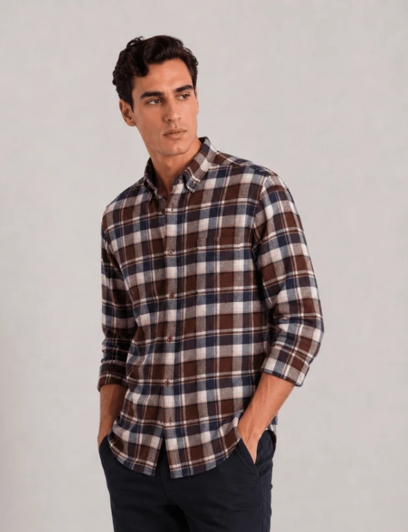 CAMISA DE FRANELA A CUADROS REGULAR FIT