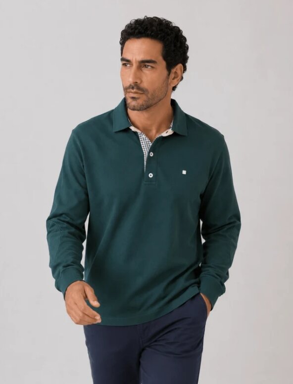 POLO CODERAS LISO COMBINADOCUADRO VICHY