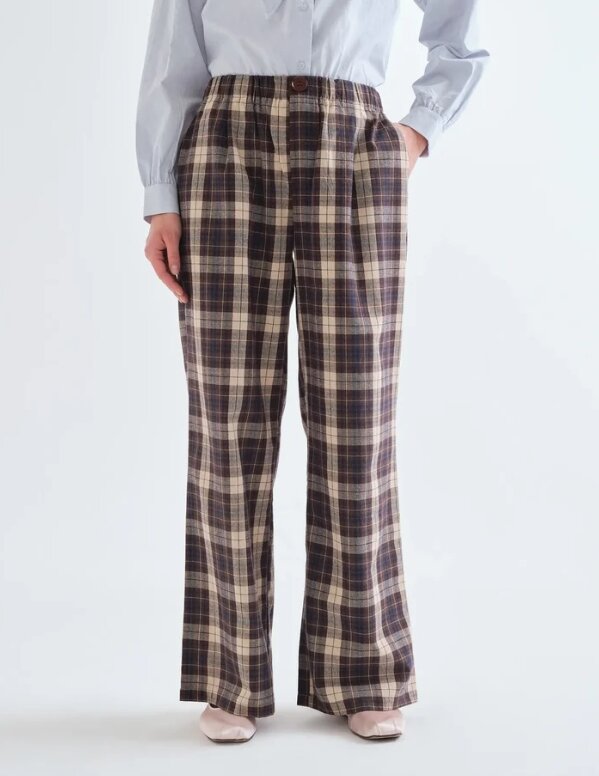 PANTALON CUADROS MARRON