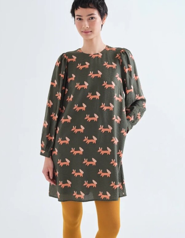 VESTIDO CORTO CON ESTAMPADO VOLPE