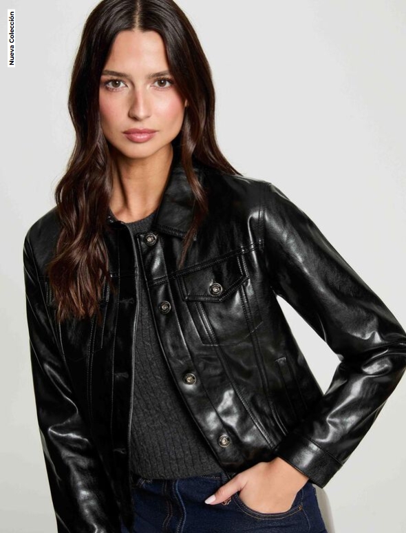 CHAQUETA ACOLCHADA DE CUERO SINTETICO