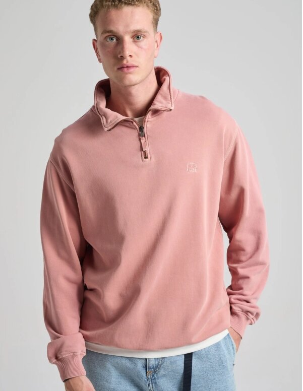 Essential Sunwashed Quarter Zip Sweatshirt Old Rose