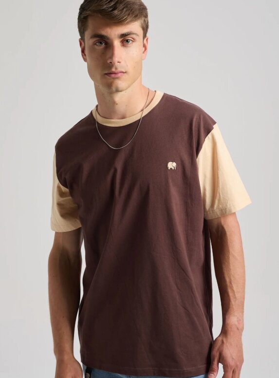 Color Block T-Shirt Solemnity Brown