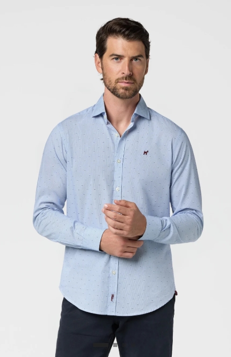 CAMISA RAYAS ESTAMPADA