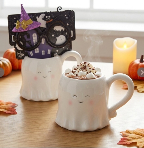 TAZA DE CERAMICA FANTASMA + GAFAS DIVERTIDAS