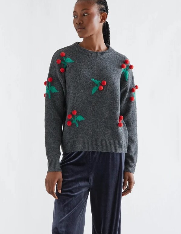 JERSEY GRIS CON POMPONES DE GUINDAS