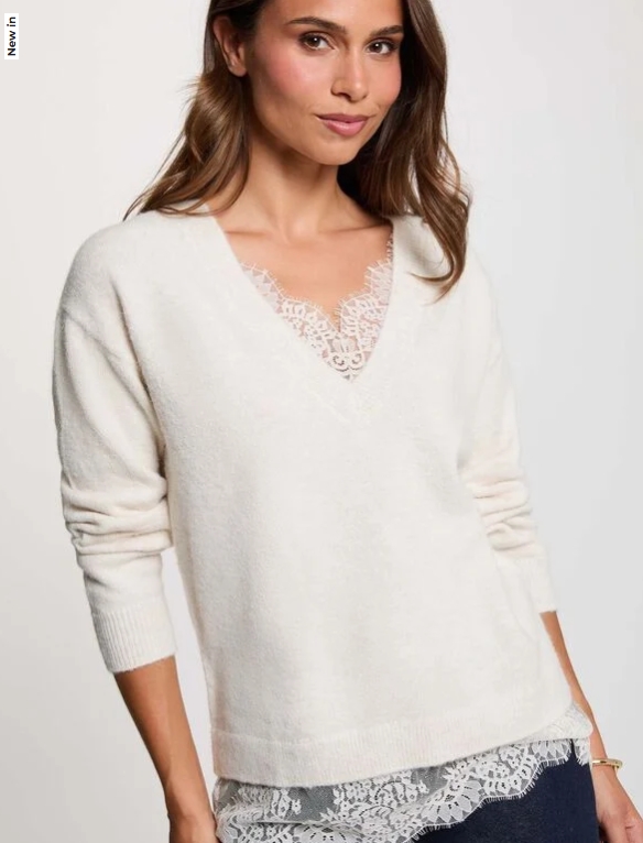 JERSEY DE CUELLO EN V COLOR BEIGE